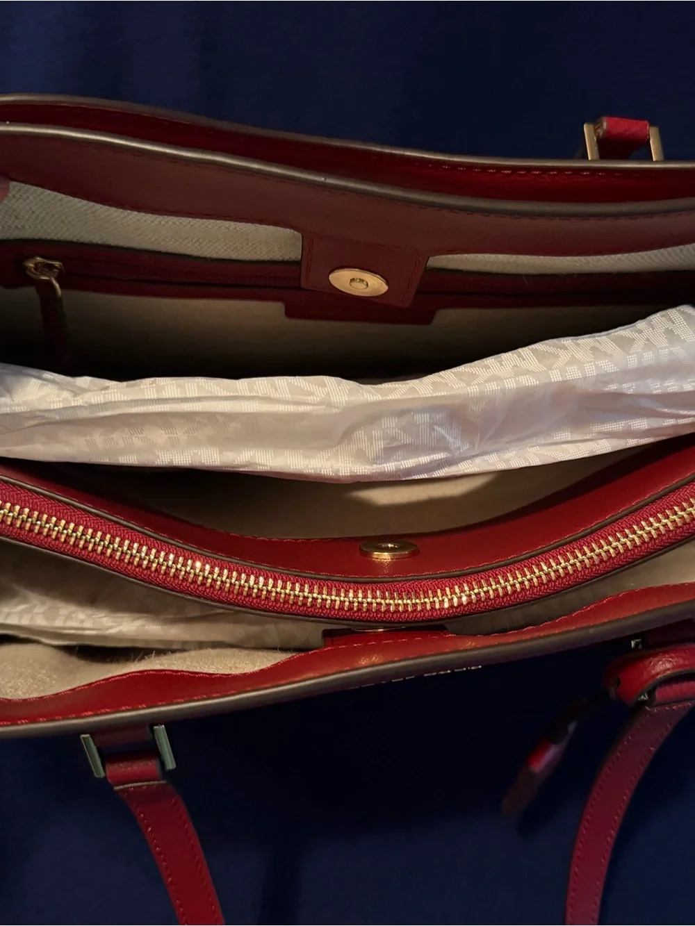 Michael Kors Cherry Red Taryn Leather Tote